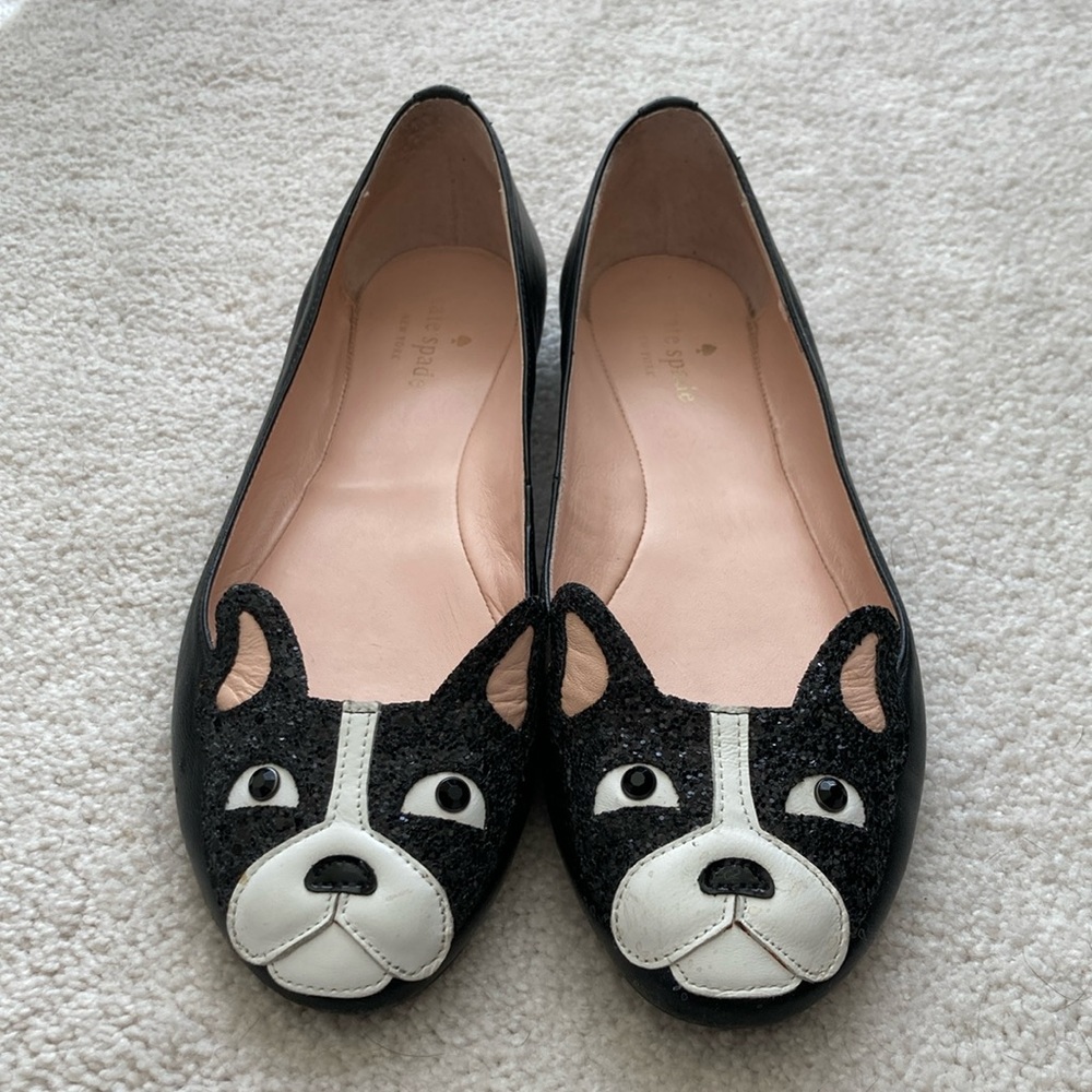Kate Spade French Bulldog Novelty Shoes Flats Size 9